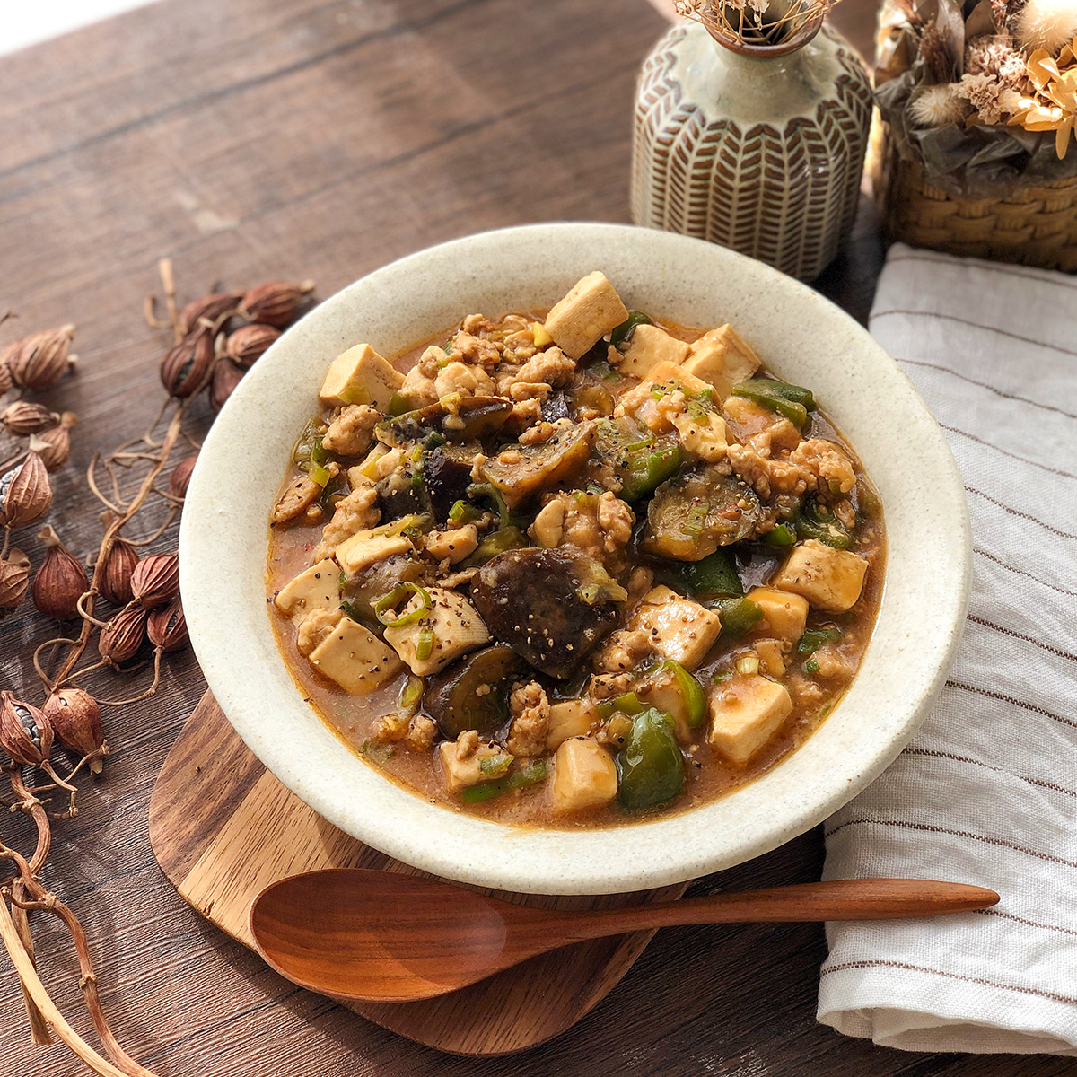 野菜たっぷり！鶏ひき肉のとろとろ麻婆豆腐