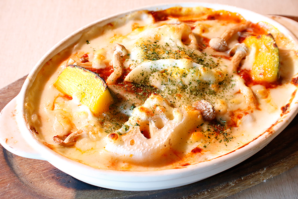 秋野菜の自家製ミートソースのドリアランチセット