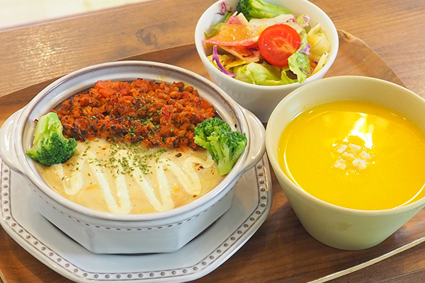 ダブルソースの玄米ドリア