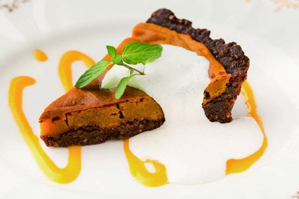 かぼちゃとナッツのココアタルト