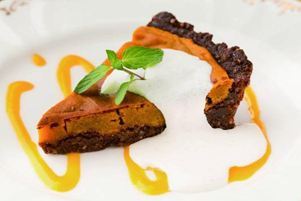 かぼちゃとナッツのココアタルト