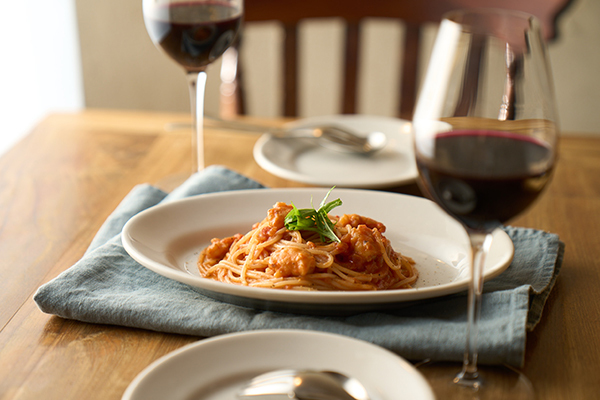 天然海老のトマトクリームパスタ